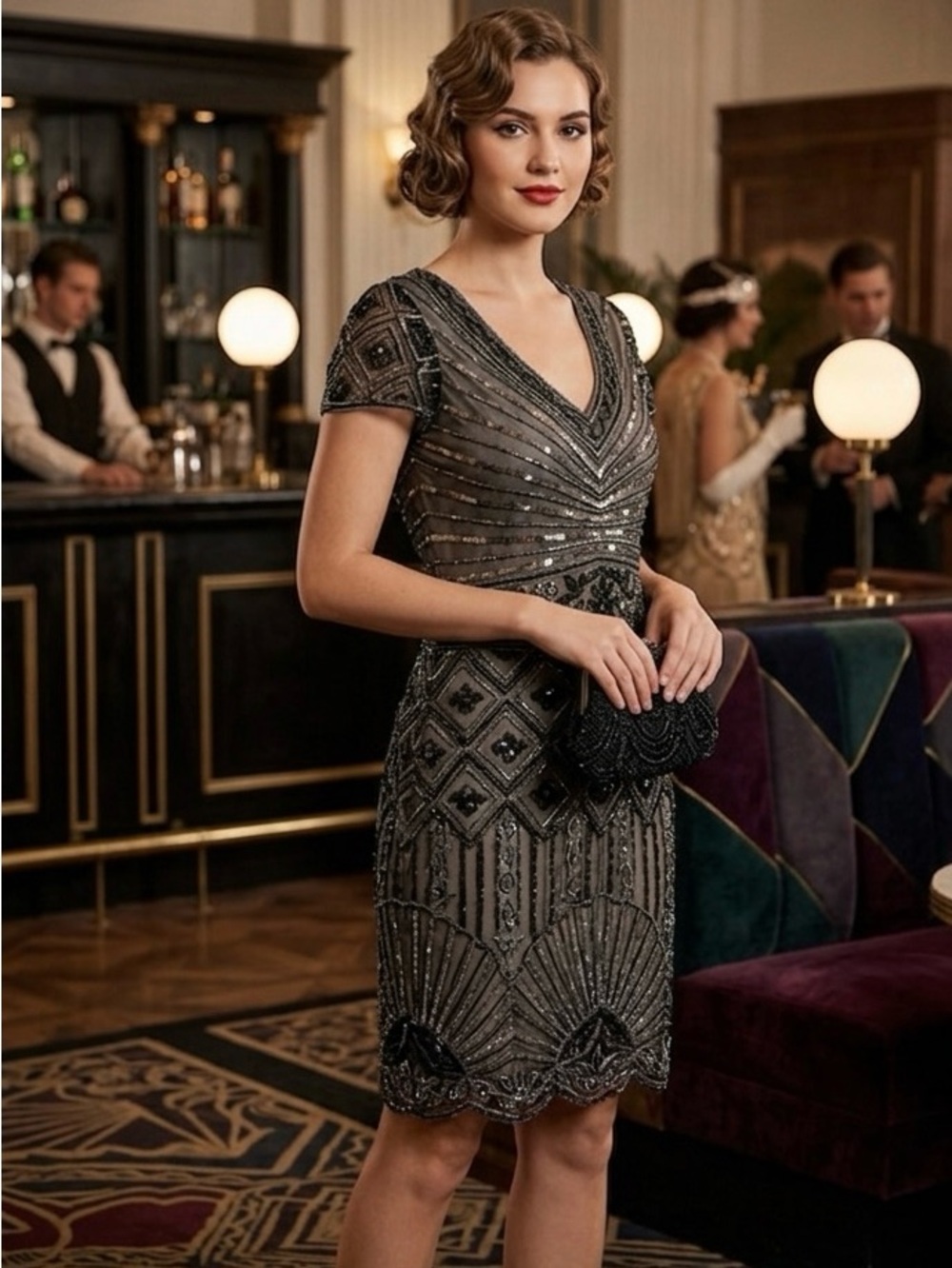 Jywal London NWT Beaded Sequin Flapper Gatsby Dress
